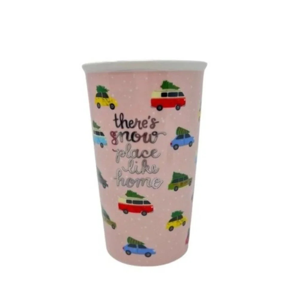 Ceramic Winter Holiday Theme Travel Mug